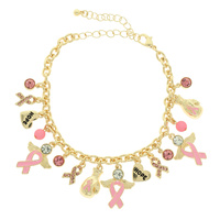 PINK RIBBON CHARM BRACELET SET